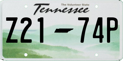 TN license plate Z2174P
