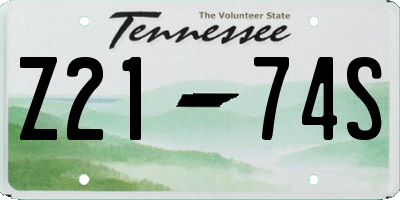 TN license plate Z2174S