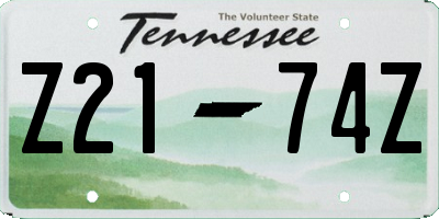 TN license plate Z2174Z