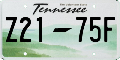 TN license plate Z2175F