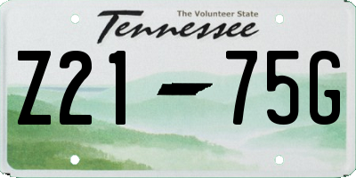 TN license plate Z2175G