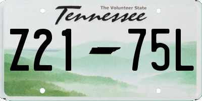 TN license plate Z2175L