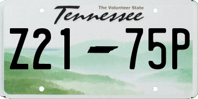 TN license plate Z2175P