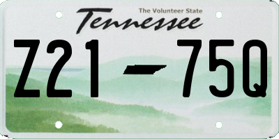 TN license plate Z2175Q