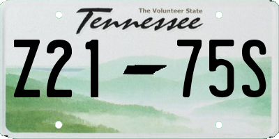 TN license plate Z2175S