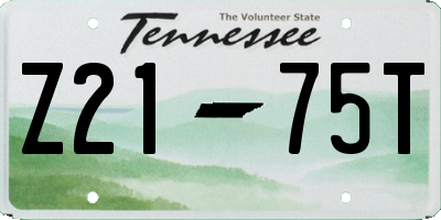 TN license plate Z2175T