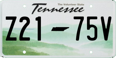 TN license plate Z2175V