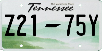 TN license plate Z2175Y