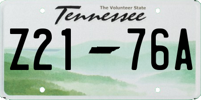 TN license plate Z2176A