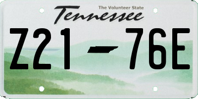 TN license plate Z2176E