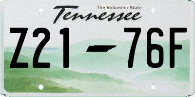 TN license plate Z2176F