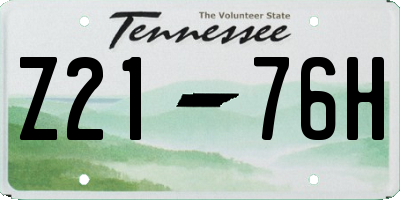 TN license plate Z2176H