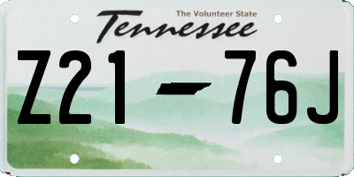 TN license plate Z2176J