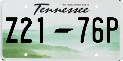 TN license plate Z2176P