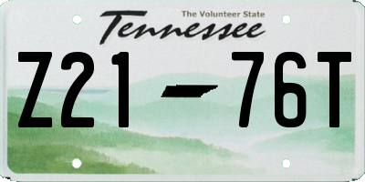 TN license plate Z2176T