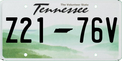 TN license plate Z2176V