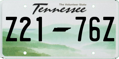 TN license plate Z2176Z