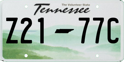 TN license plate Z2177C