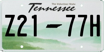 TN license plate Z2177H