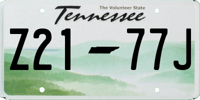 TN license plate Z2177J