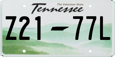 TN license plate Z2177L