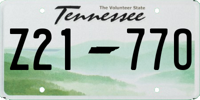 TN license plate Z2177O