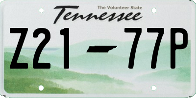TN license plate Z2177P