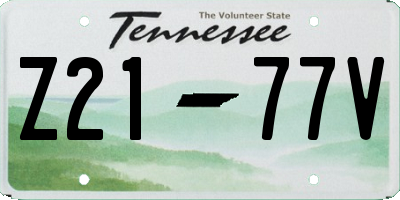 TN license plate Z2177V