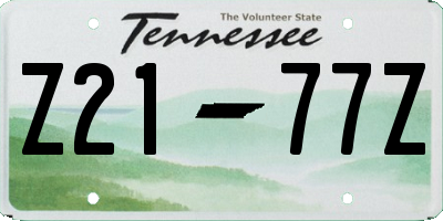 TN license plate Z2177Z