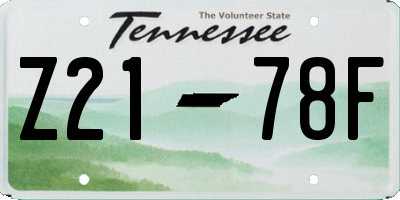 TN license plate Z2178F