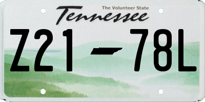 TN license plate Z2178L