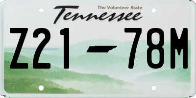 TN license plate Z2178M