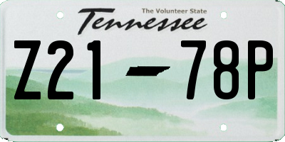 TN license plate Z2178P