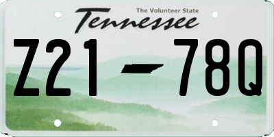 TN license plate Z2178Q