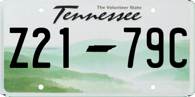 TN license plate Z2179C