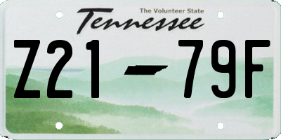 TN license plate Z2179F