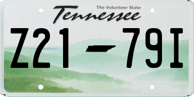 TN license plate Z2179I