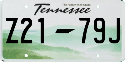 TN license plate Z2179J