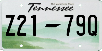 TN license plate Z2179Q