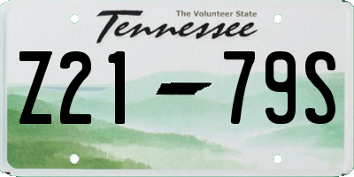 TN license plate Z2179S