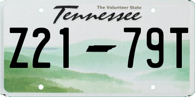 TN license plate Z2179T