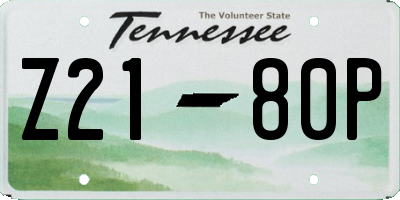 TN license plate Z2180P