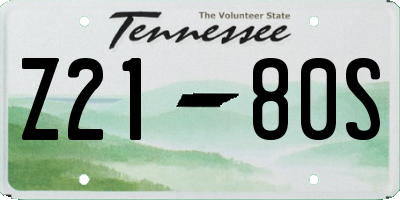 TN license plate Z2180S