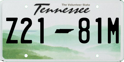 TN license plate Z2181M