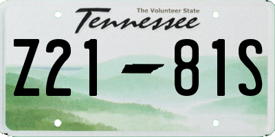 TN license plate Z2181S