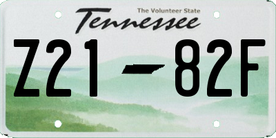 TN license plate Z2182F