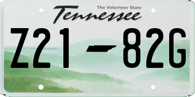 TN license plate Z2182G