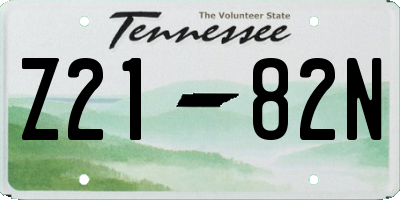 TN license plate Z2182N