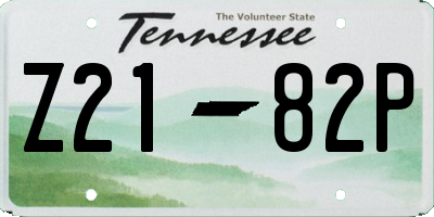 TN license plate Z2182P