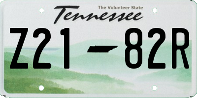 TN license plate Z2182R
